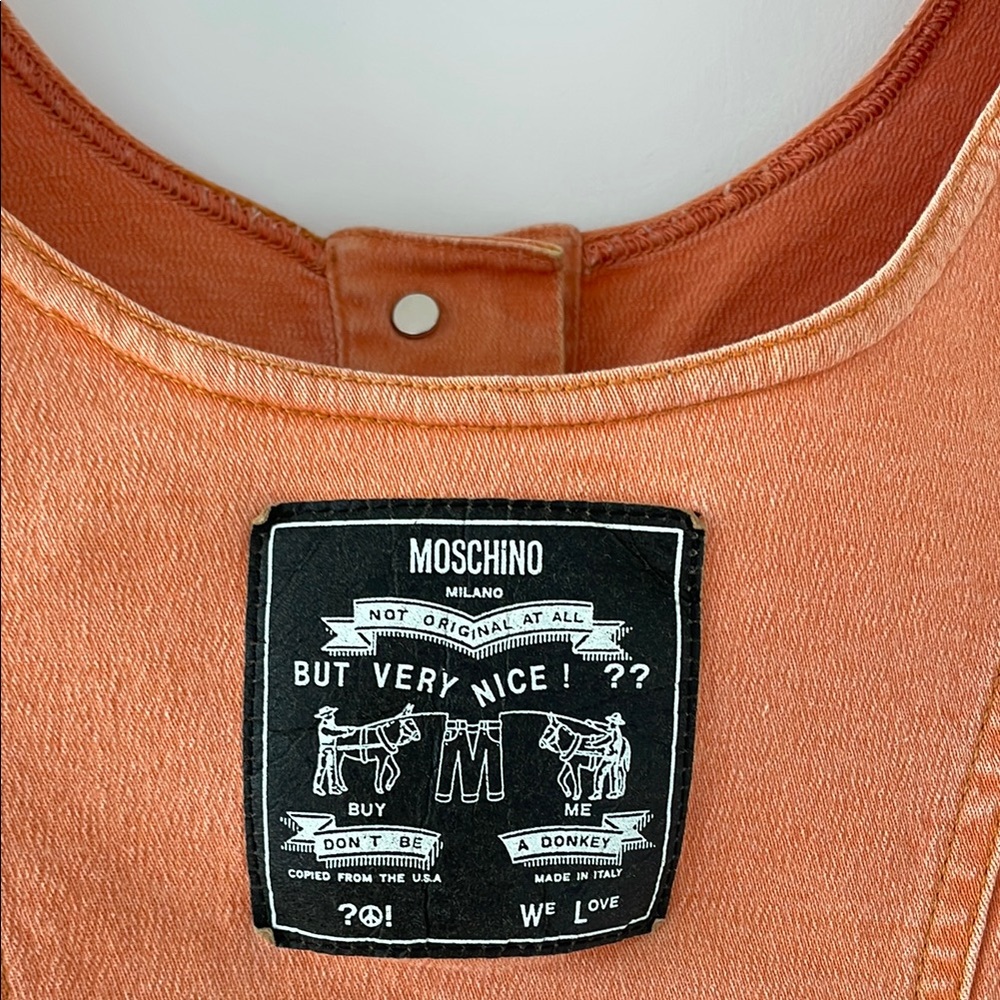 Moschino Vintage Jeans Orange Button Down Shirt - Picture 8 of 13